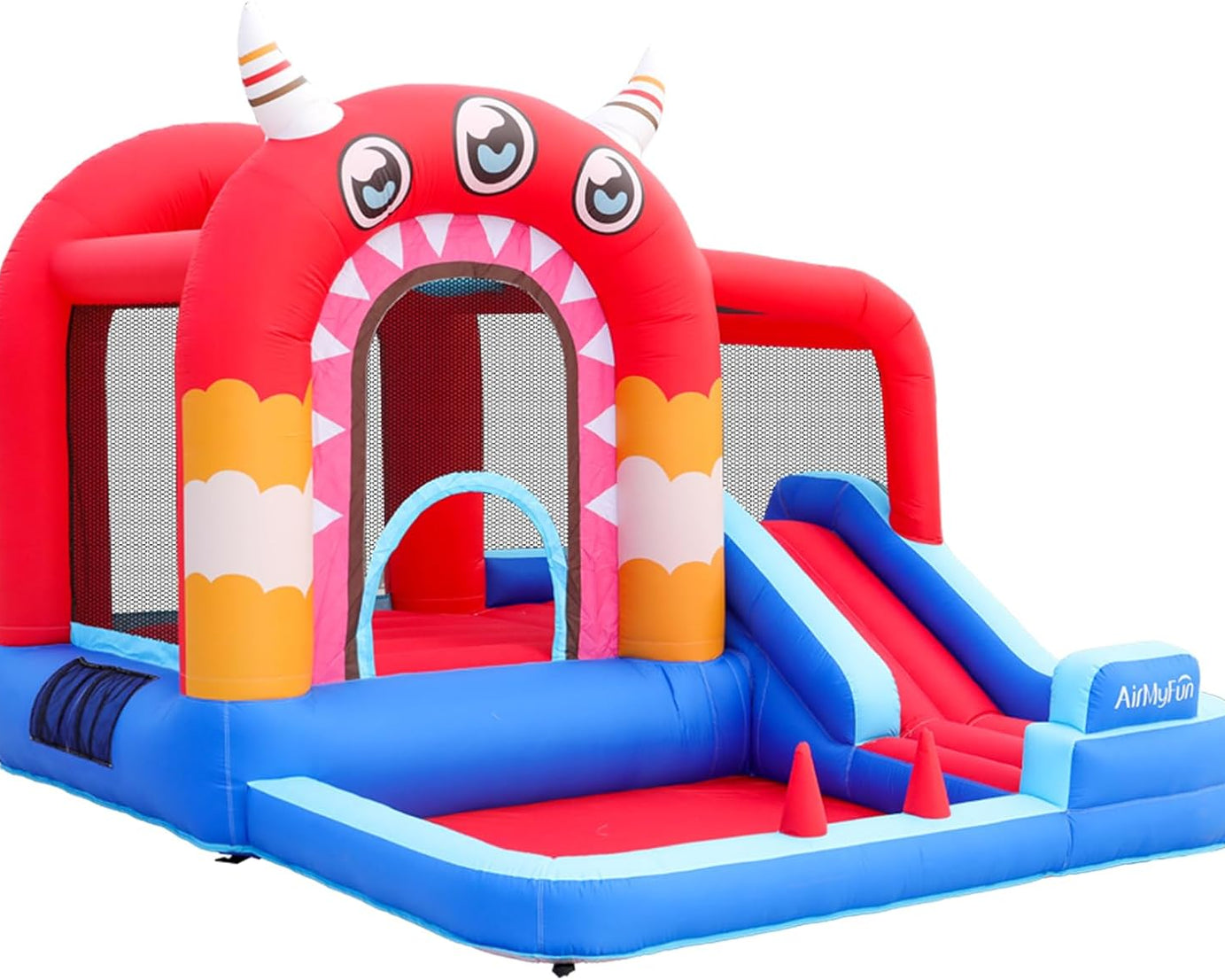 Inflatable Bounce House,Bouncy Castle with Air Blower,Play House with Ball Pit,Inflatable Kids Slide,Jumping Castle with Carry Bag