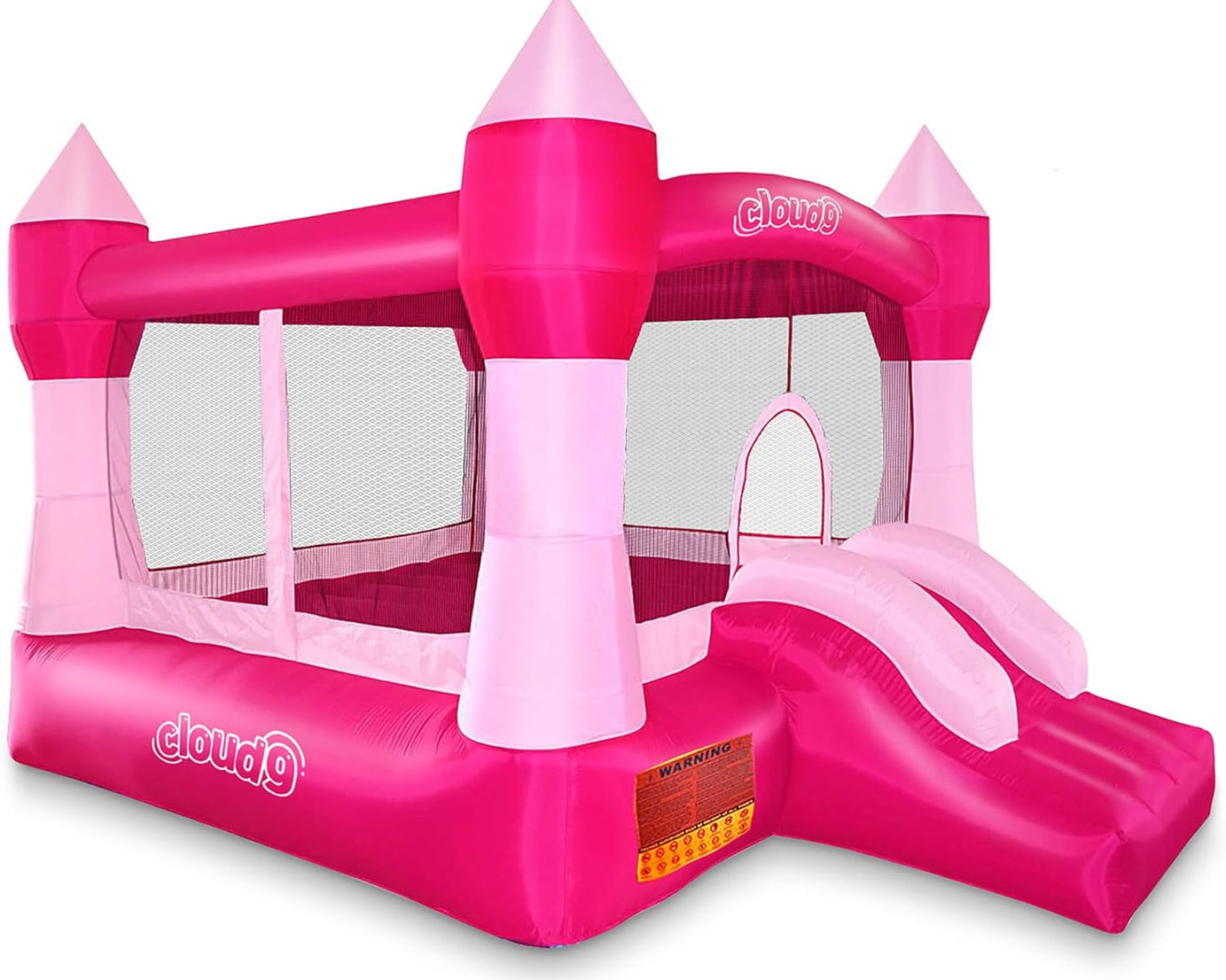 Princess Bounce House with Blower, Pink Castle Inflatable Bouncer for Kids, Includes Stakes and Repair Patches