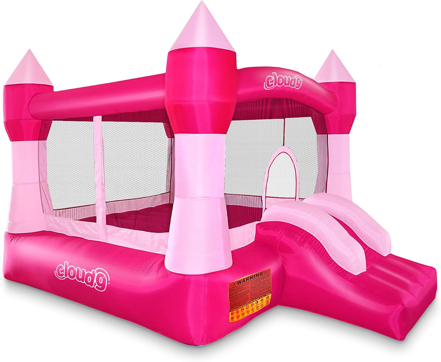 Princess Bounce House with Blower, Pink Castle Inflatable Bouncer for Kids, Includes Stakes and Repair Patches