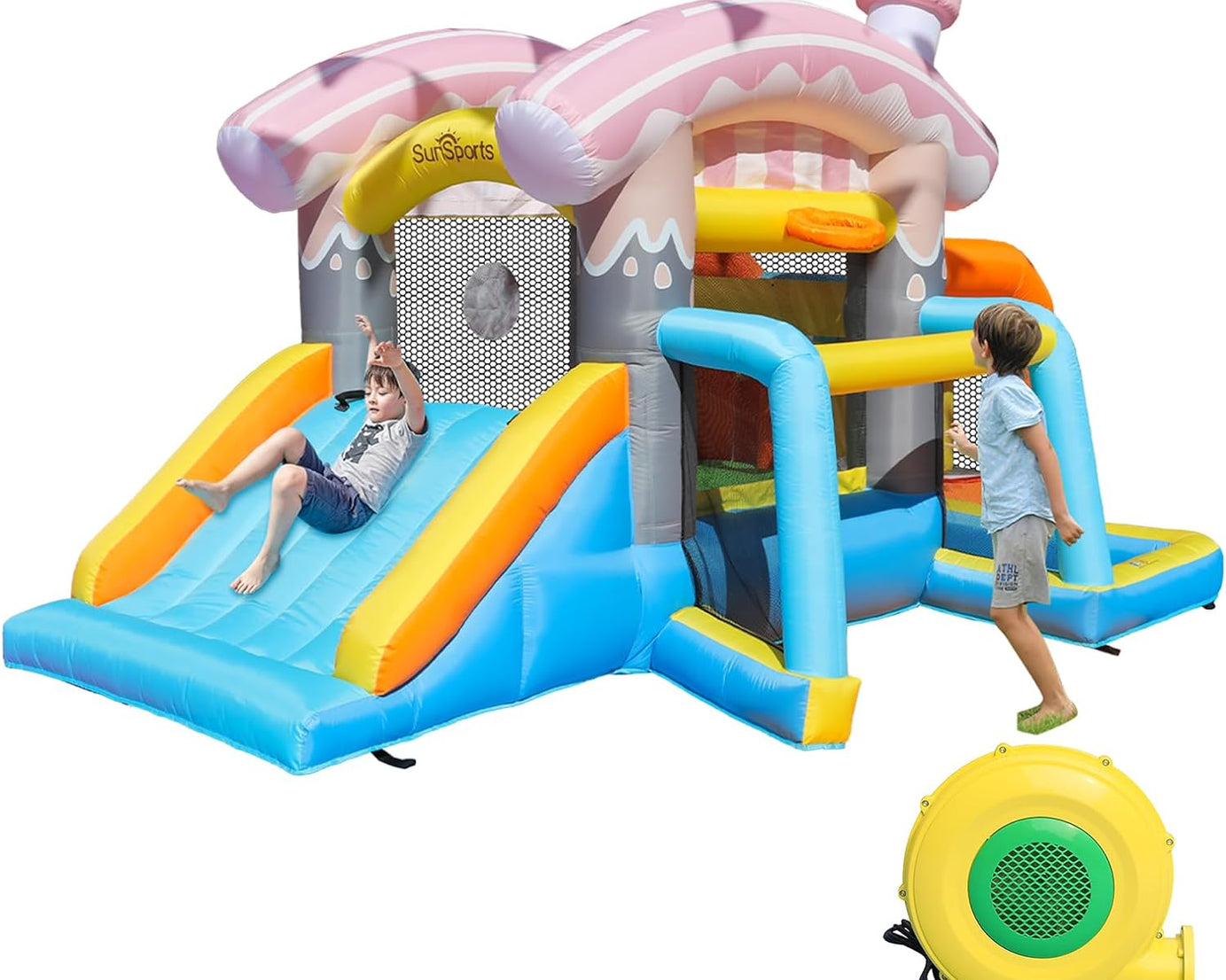 Inflatable Bounce House for Kids Toddle Bouncy Castle Jumping House with Air Blower Kids Slide for Party