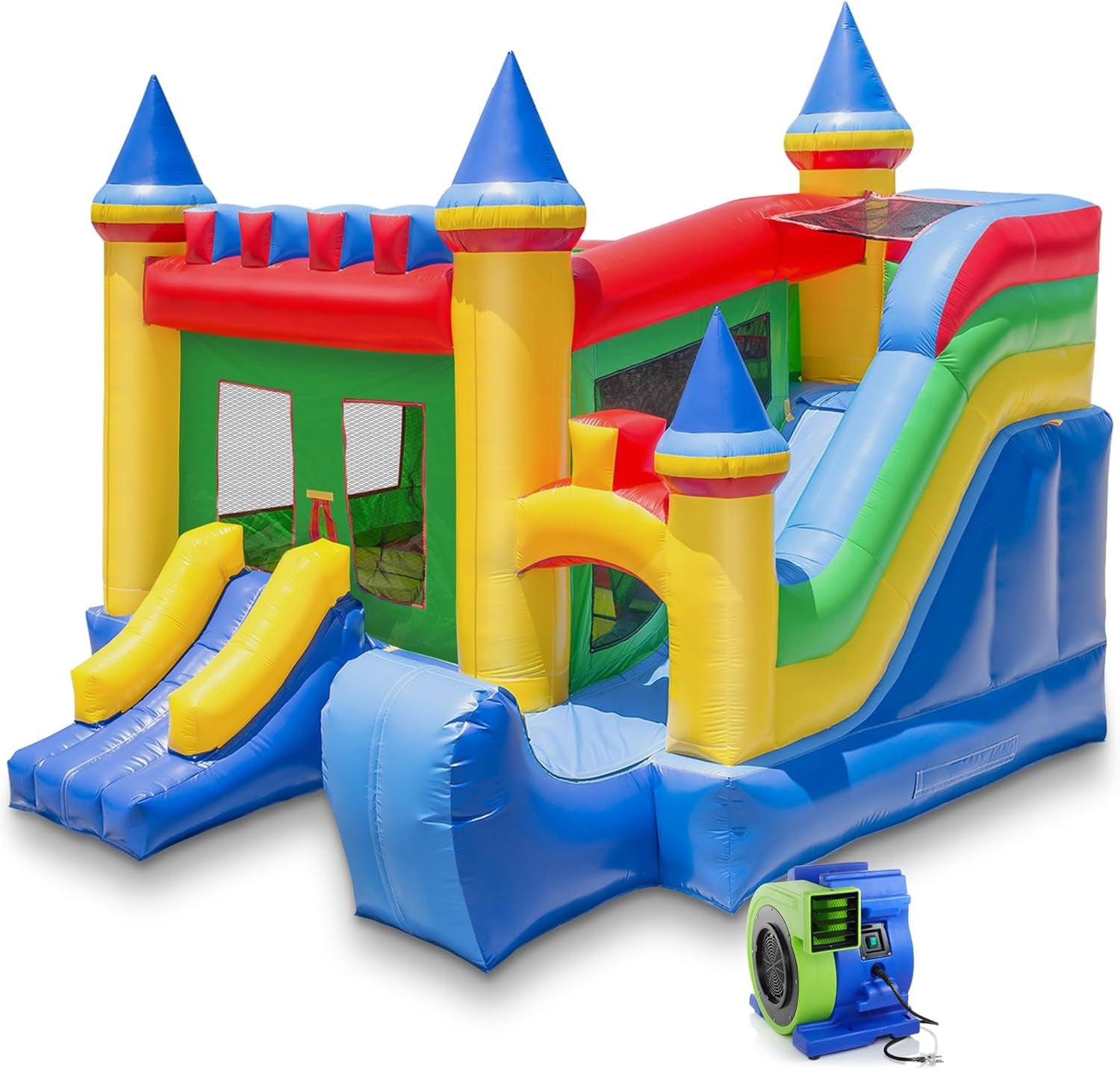 Commercial Grade Castle Bounce House with Slide and Blower - 100% PVC 16' X 17' Inflatable Bouncer