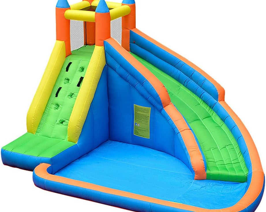 Inflatable Bounce Slide Water Park Backyard Bouncy Slide House with Air Blower for Kids Outdoor