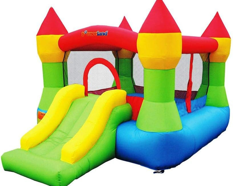 Bounce House Castle with Basketball Hoop Inflatable Bouncer, Fun Slide, Safe Entrance Opening, UL Certified Strong Blower Included, 12 Ft X 9 Ft X 7 Ft H