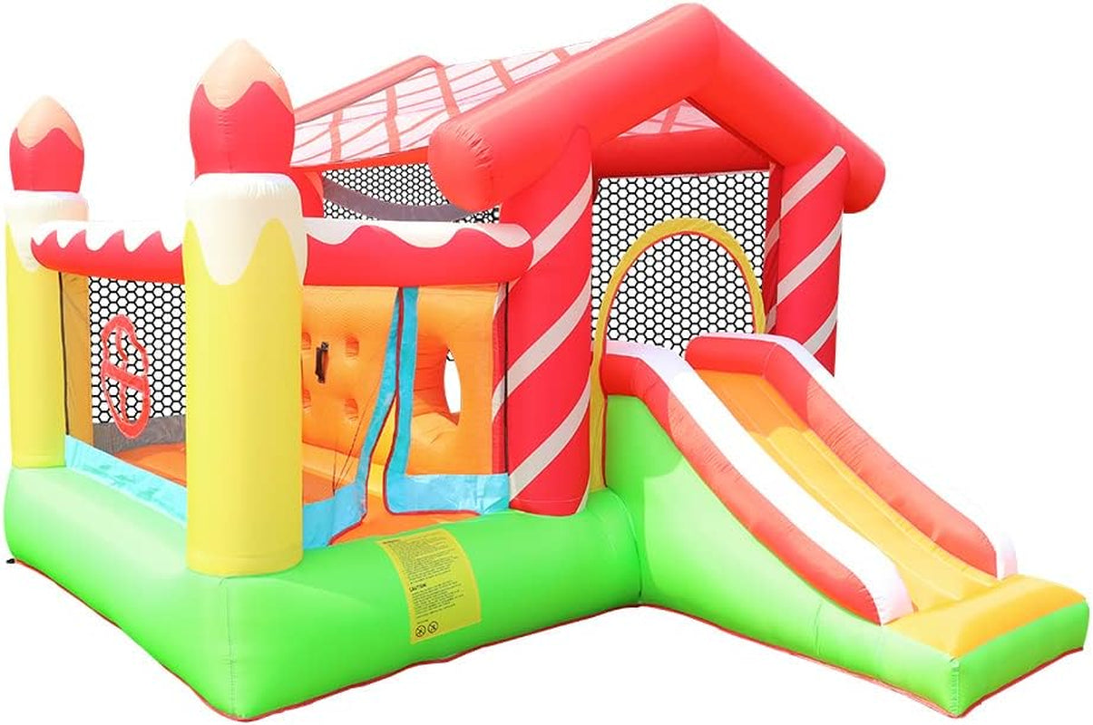 Inflateble Bounce House - Bouce House for Kids 5-12 with Slide, Bouncy Castle with Blower Outdoor&Indoor Backyard