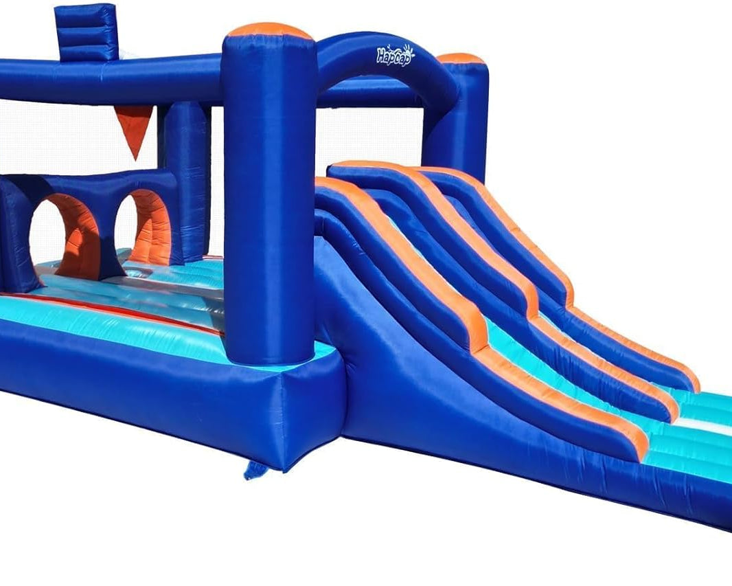 17.7 Ft X 7.5 Ft Inflatable Obstacle Course Bounce House with 2 Racing Slides,Large Jumping House,Tunnels and Climbing with Blower