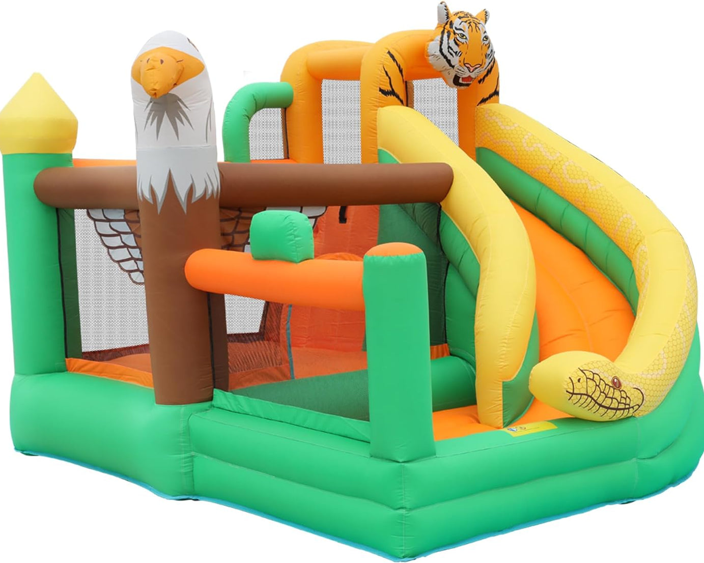 Bounce House with Slide for Kids, Inflatable Bouncy Castle with Blower, Basketball Hoop and Toss Game for Parties