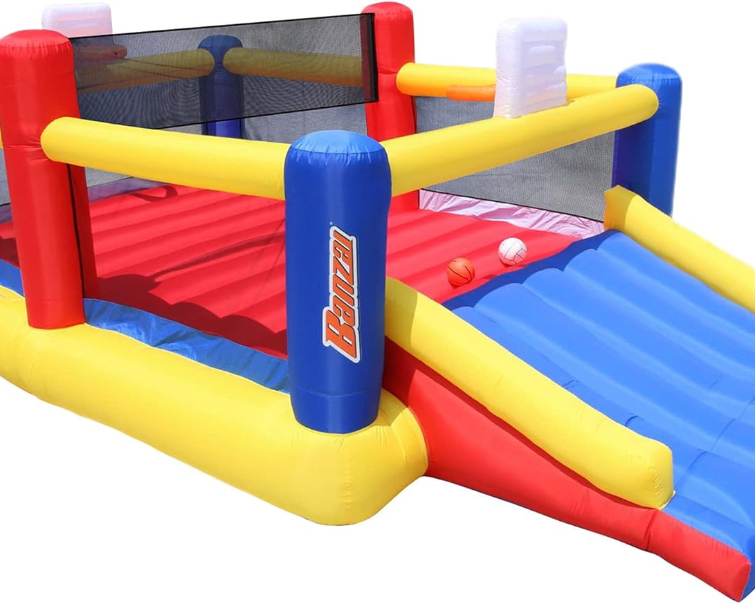 Sports Zone Bounce Arena: Inflatable Bouncer - Basketball and Volleyball, Motor Air Blower, (17Ft 4In L X 10Ft W X 6Ft H), Ages 3+