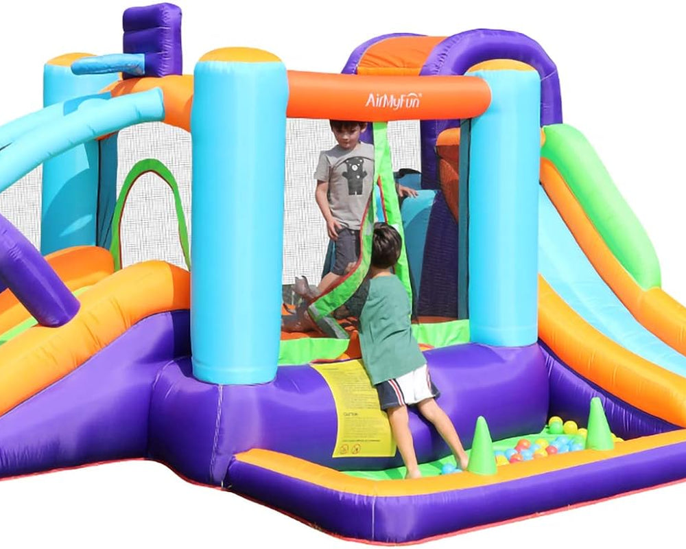 Inflatable Bounce House,Play House with Ball Pit,Inflatable Kids Slide with Air Blower,Jumping Bouncing House with Carry Bag