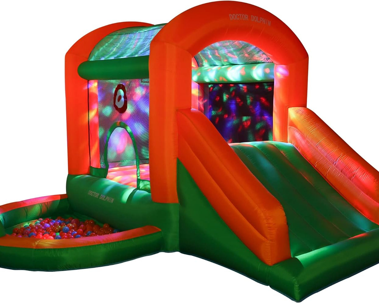 Bounce House Inflatable Slide with Party Light, Blower, Ball Pit, Toddler Blow up Bouncy House Jumper Indoor or Outdoor for Kids 2-12